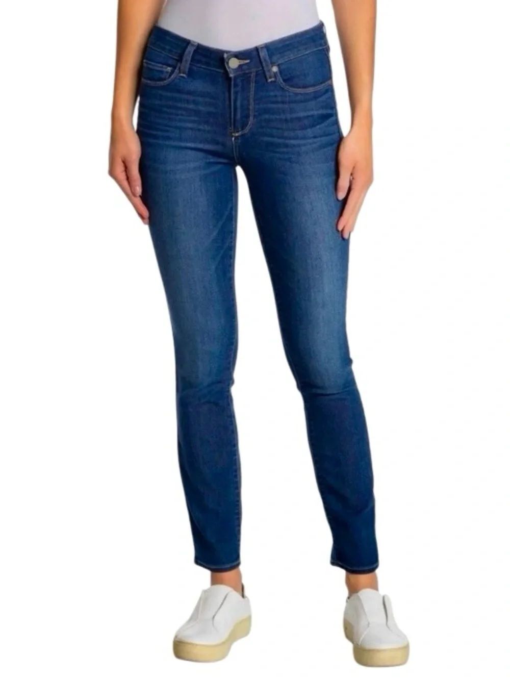 Paige Skyline Ankle Peg Jeans in Dark Blue Wash Women’s 31